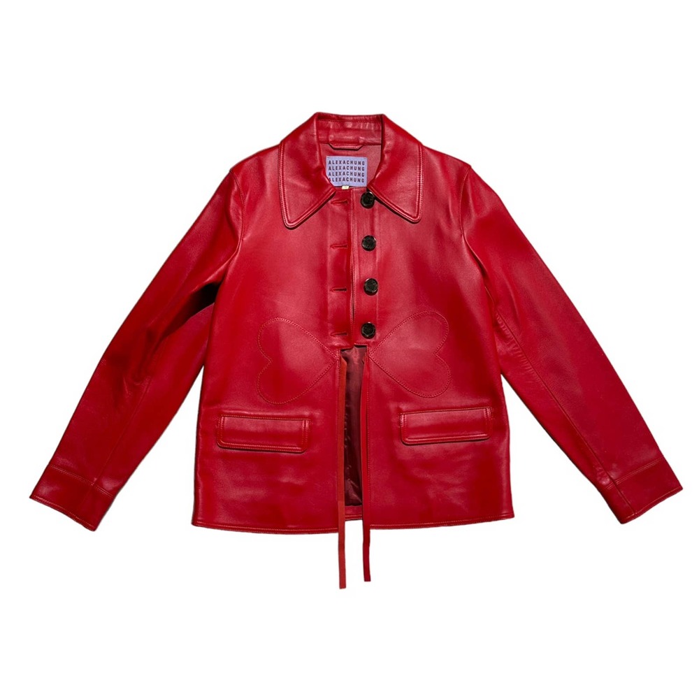 Alexa Chung Heart patterned leather jacket